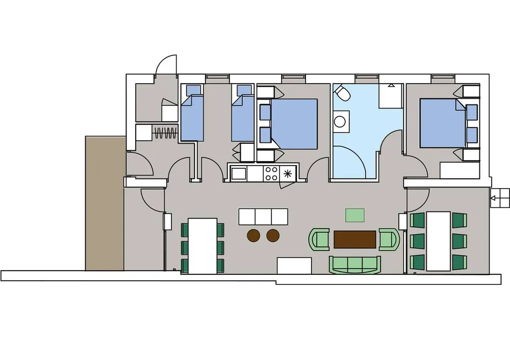 Plantegning av Design Plus 6 – 88 kvadratmeter med tre soverom